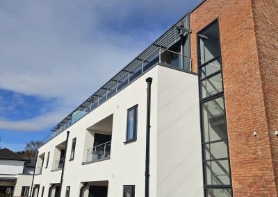 glass balustrade with stainless steel handrails