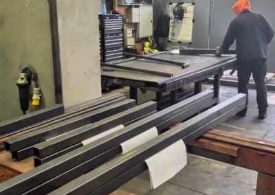Bespoke fabrication of steel box section frames at Balufab workshop