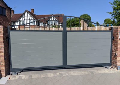 Bespoke fabrication of a custom steel driveway gate by Balufab