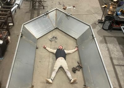 Bespoke fabrication of a custom steel boat hull by Balufab