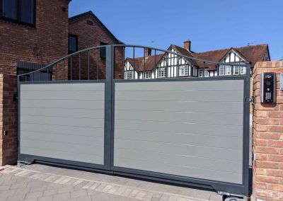 Bespoke sliding driveway gate fabricated by Balufab for a residential property